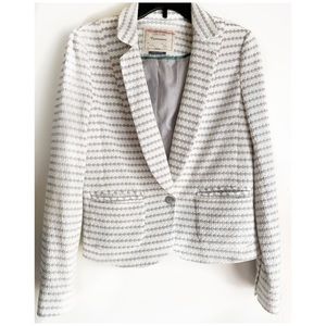 Anthropologie Cartonnier White/Gray Blazer